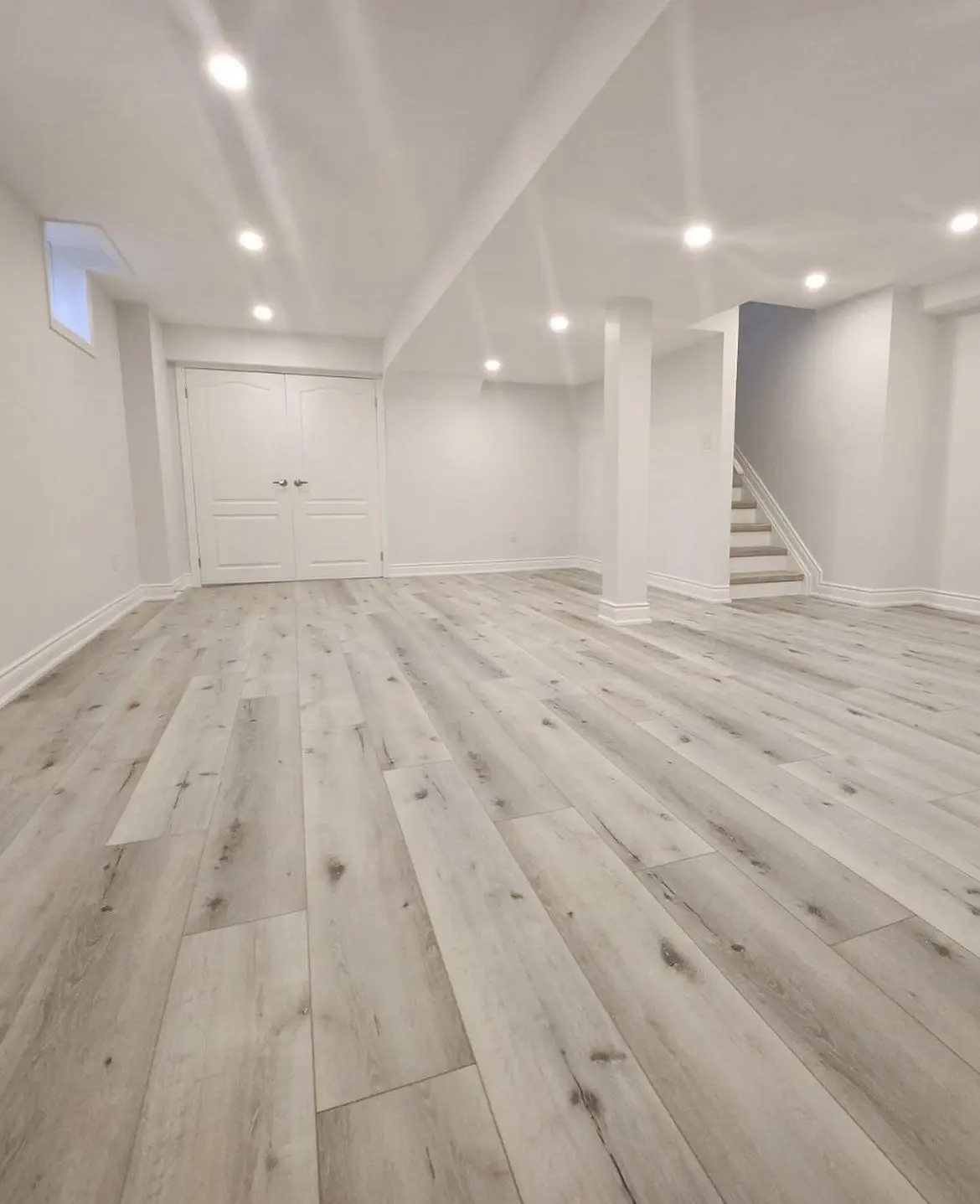 Finished basement completed by R&L Contractor in New York
